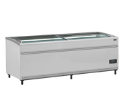 Coffre Froid Positif Ou Negatif SFI210 CF VS Pour Supermarché Avec Couvercles Coulissants Vitrés Bombés Et Éclairage