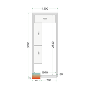 Armoire Frigorifique Professionnelle 2 Portes NF CR 120x300x212 - Panneaux 80 Mm Isolation Polyuréthane