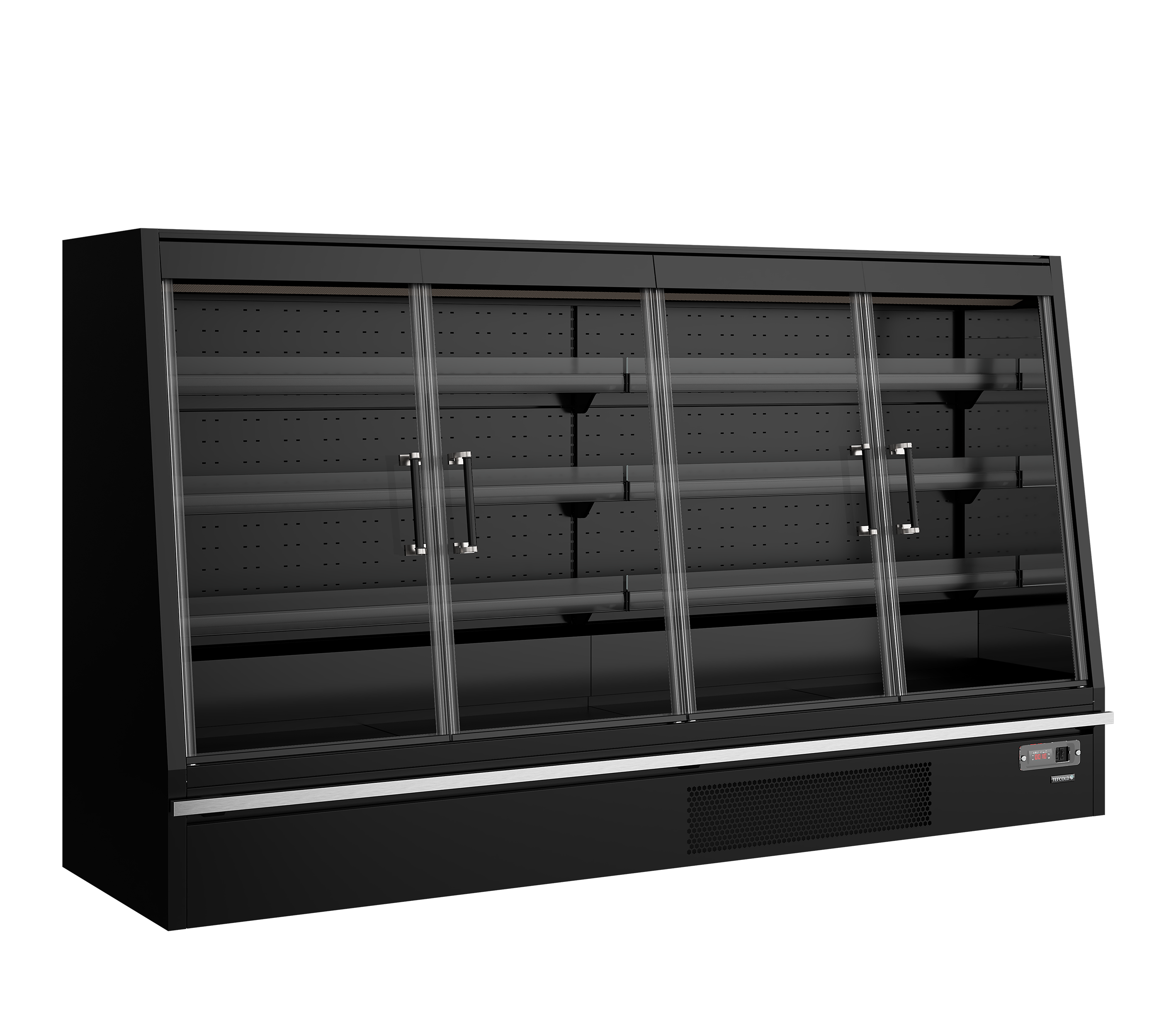 Vitrine Réfrigérée Professionnelle Galaxy Plus GPL26FGD Noir Pour Magasin Supermarché 2 Portes En Verre Sans Cadre