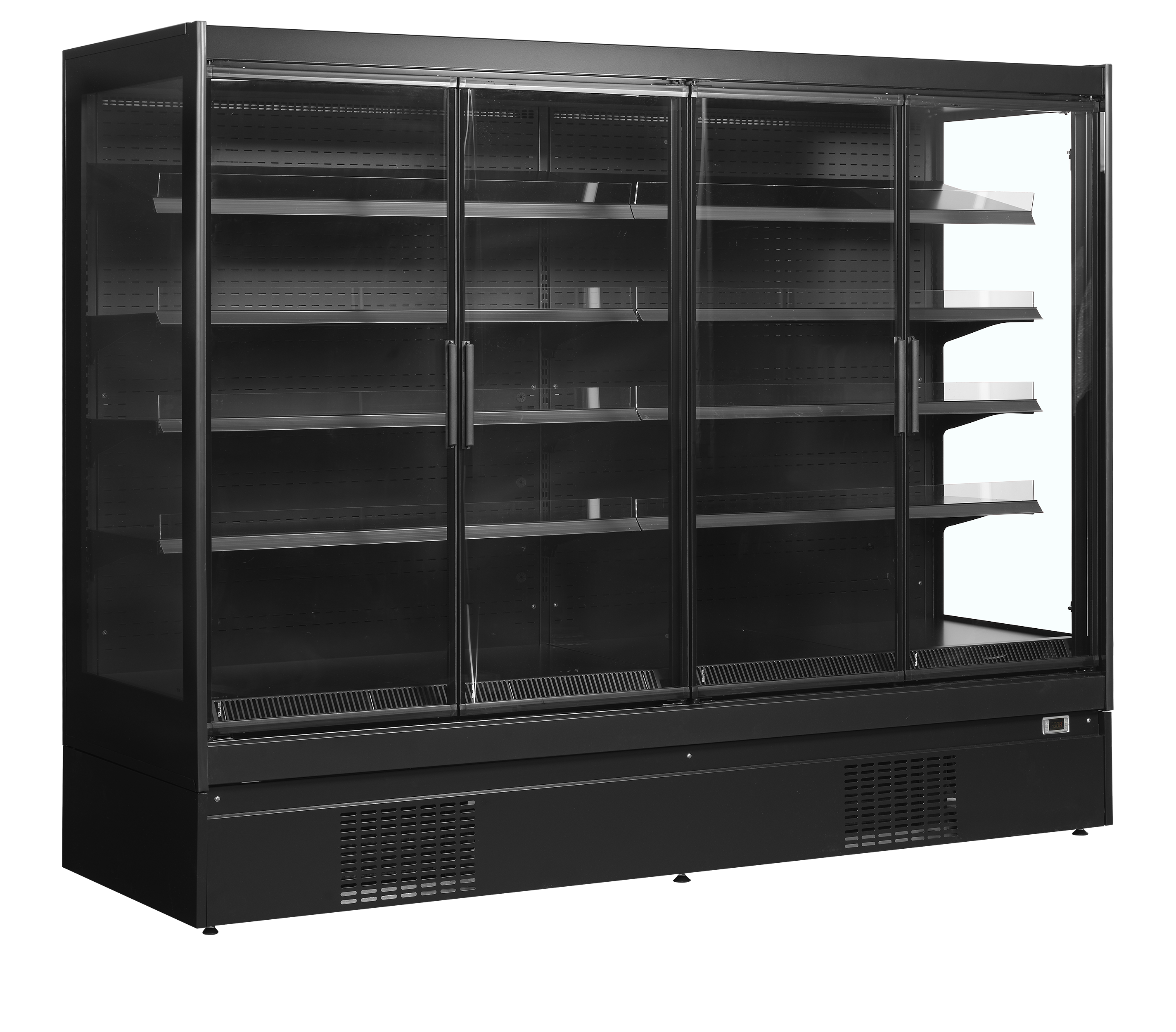 EXTRA2500CD Vitrine Réfrigérée Positive Pour Supermarché Deux Portes Verre Et Tablettes Profondes