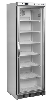 Congélateur Vertical De Vitrine Inox Porte Vitrée Froid Négatif UF SG UF400SG Pour Restauration Professionnelle