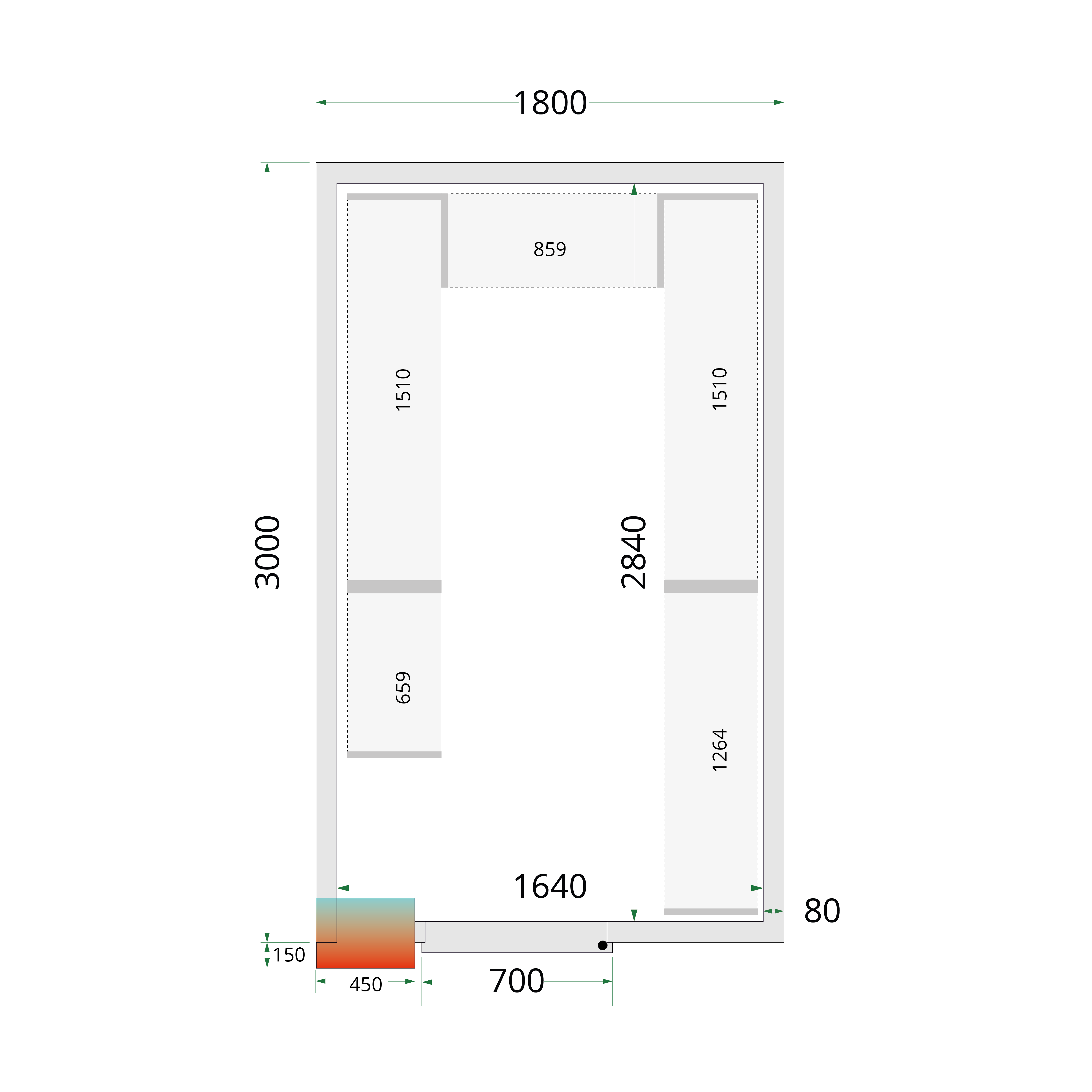 Armoire Frigorifique Professionnelle 2 Portes Positif Ou Negatif NF Réf CR180x300x212NF