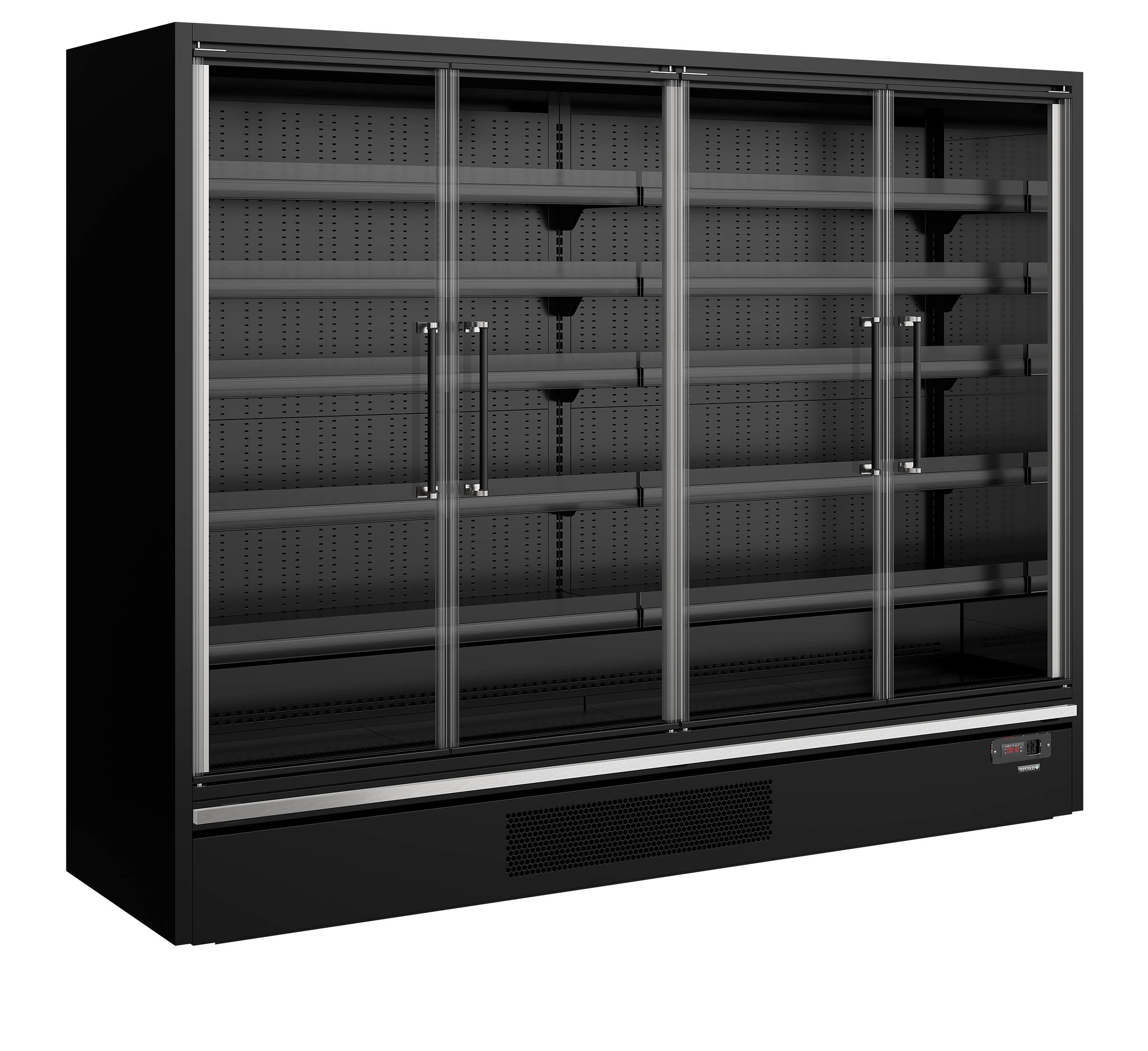 Galaxy GP26FGD Noir Vitrine Réfrigérée À Portes Vitrées Pleine Hauteur Deux Portes Pour Supermarché