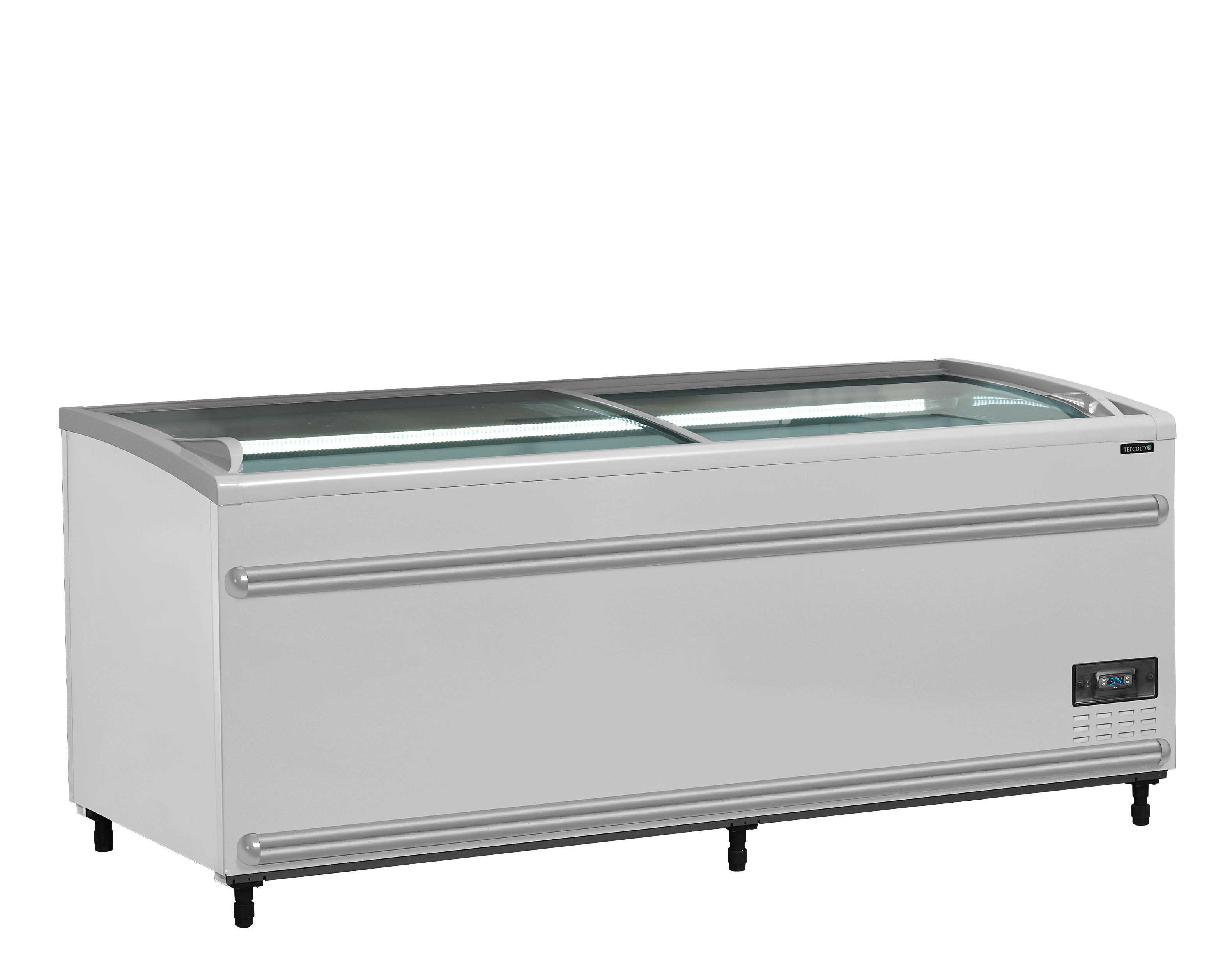 Armoire Frigorifique Coffre Froid Positif Ou Négatif SFI185-CF VS Couvercles Coulissants Vitrés LED