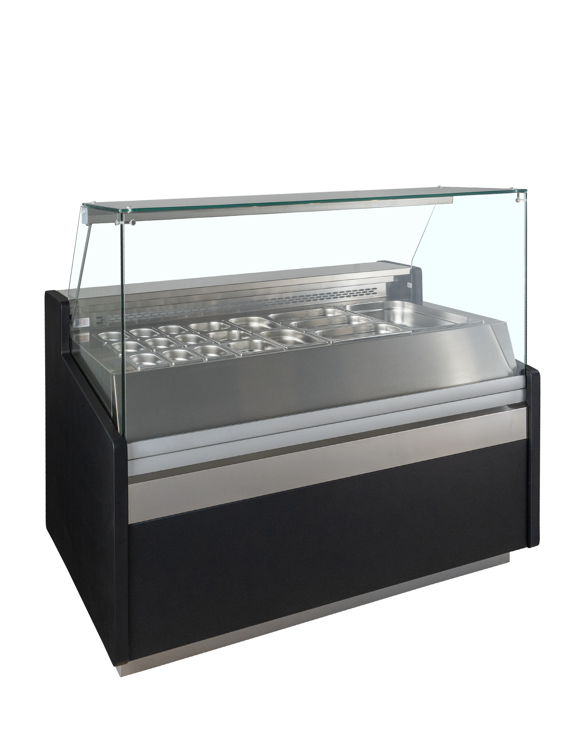 Vitrine Réfrigérée Gastronorm SPID150 Avec Vitre Rabattable Et Espace De Stockage Positif Compatible Bacs Gastronorm