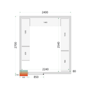 Armoire Frigorifique Professionnelle 2 Portes Positif Ou Négatif CR 240x270x220 WD Panneaux Chambre Froide 80 Mm