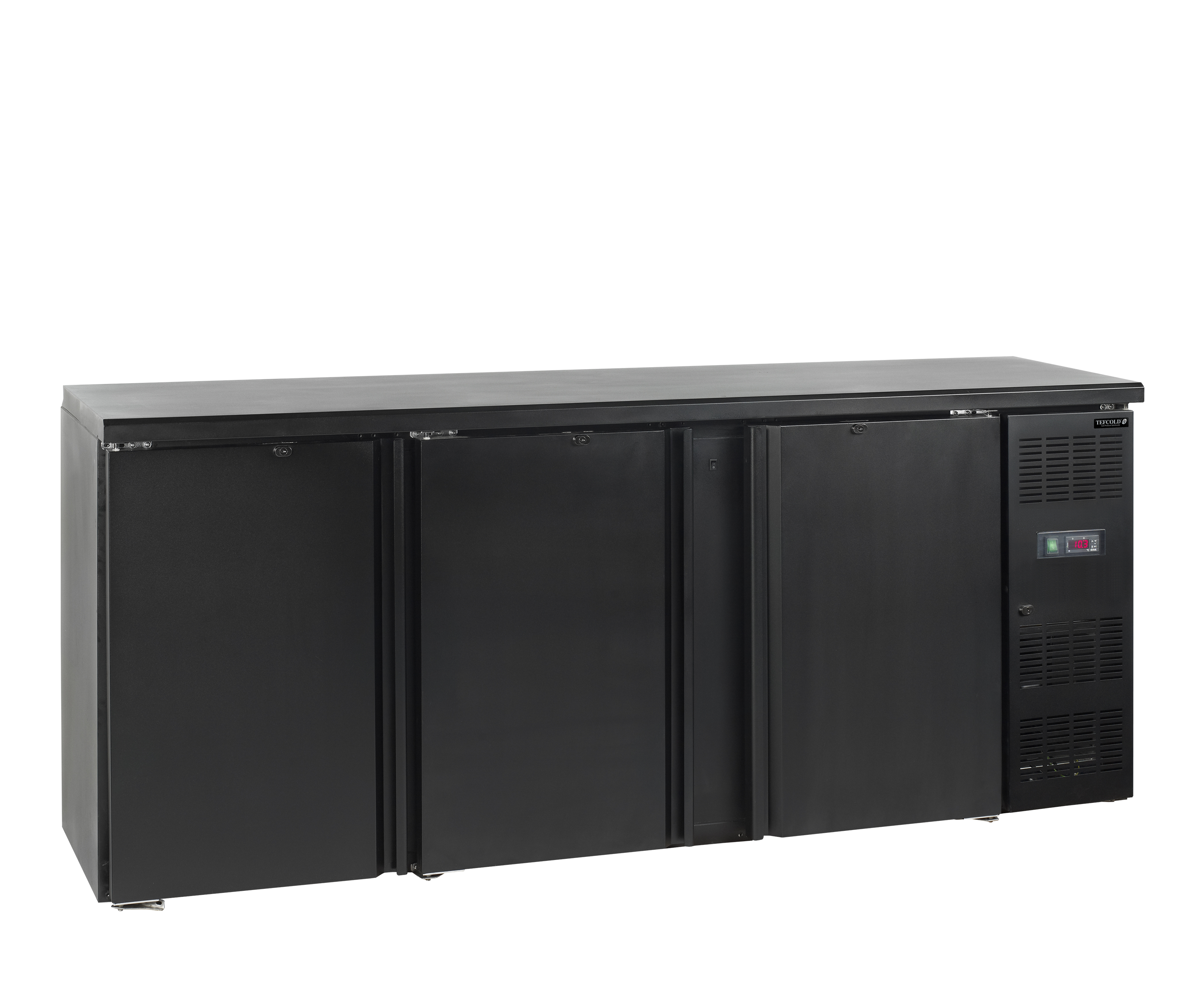 Arrière Bar Frigorifique CBC310 Ventilé Portes Battantes Automatiques 1 À 4 Tablettes Inox SS304