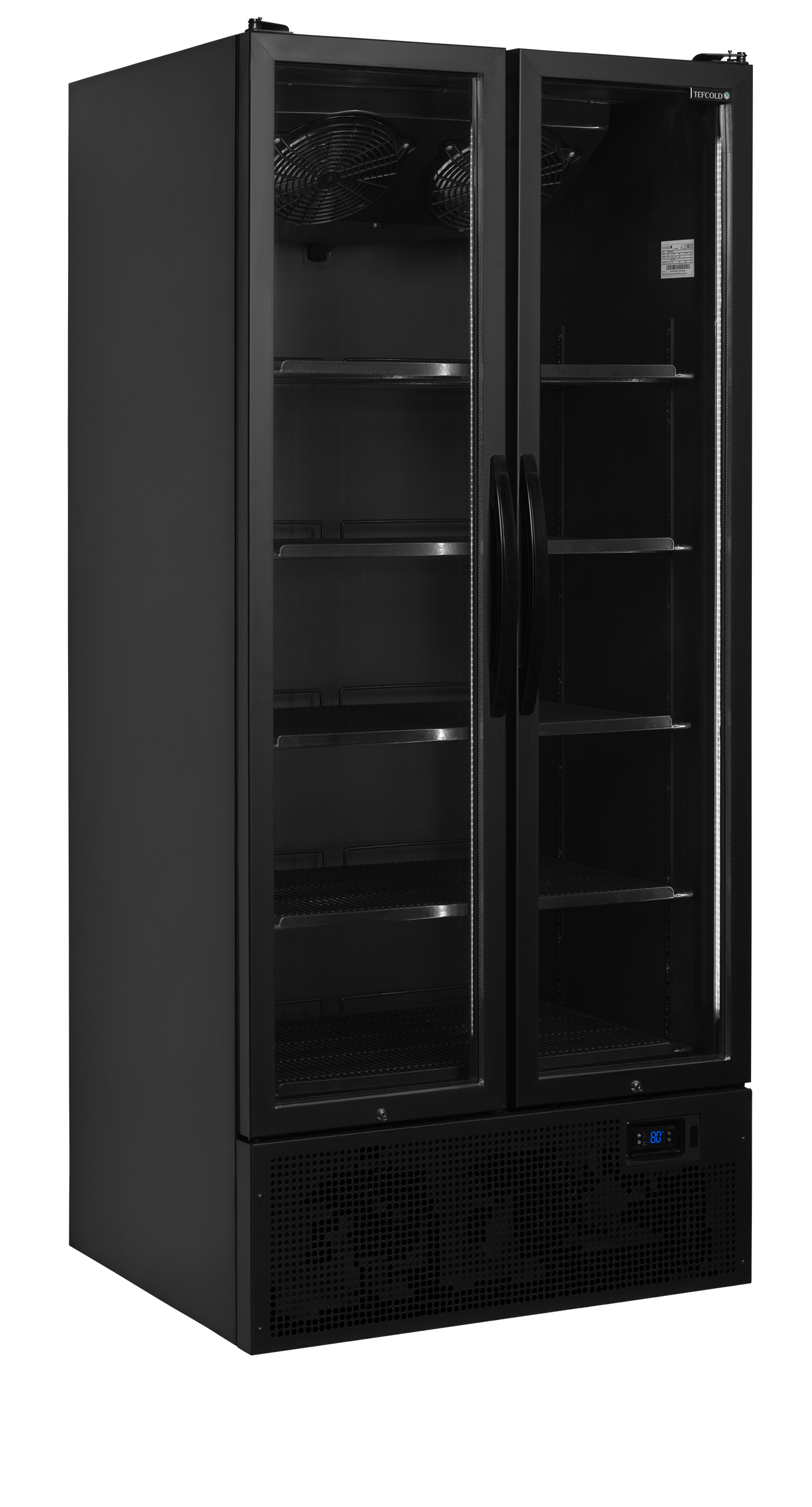 Armoire Frigorifique Professionnelle À Vitrine Noire 2 Portes Positives FS890H FS Black