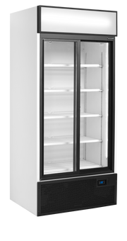 FSC Armoire Frigorifique Professionnelle 2 Portes Positif Ou Négatif Vitrine Réfrigérée FSC891S Avec Caisson Lumineux