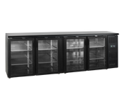 CBC Arrière Bar Frigorifique Positif Ventilé 4 Portes CBC410G Inox SS304 Tablettes Réglables