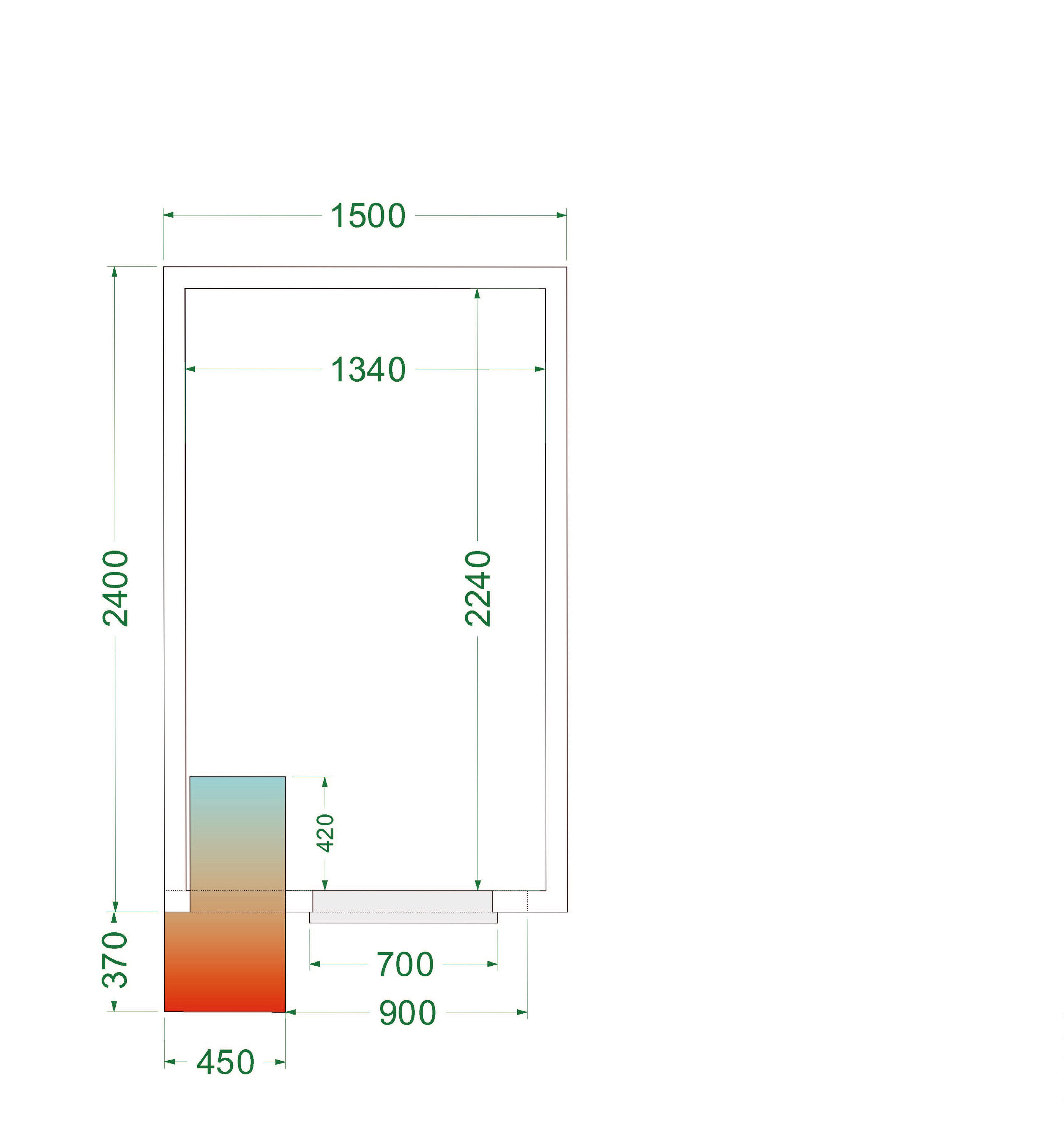 Chambre Froide Positive Professionnelle À Deux Portes Armoire Frigorifique CRPF1524