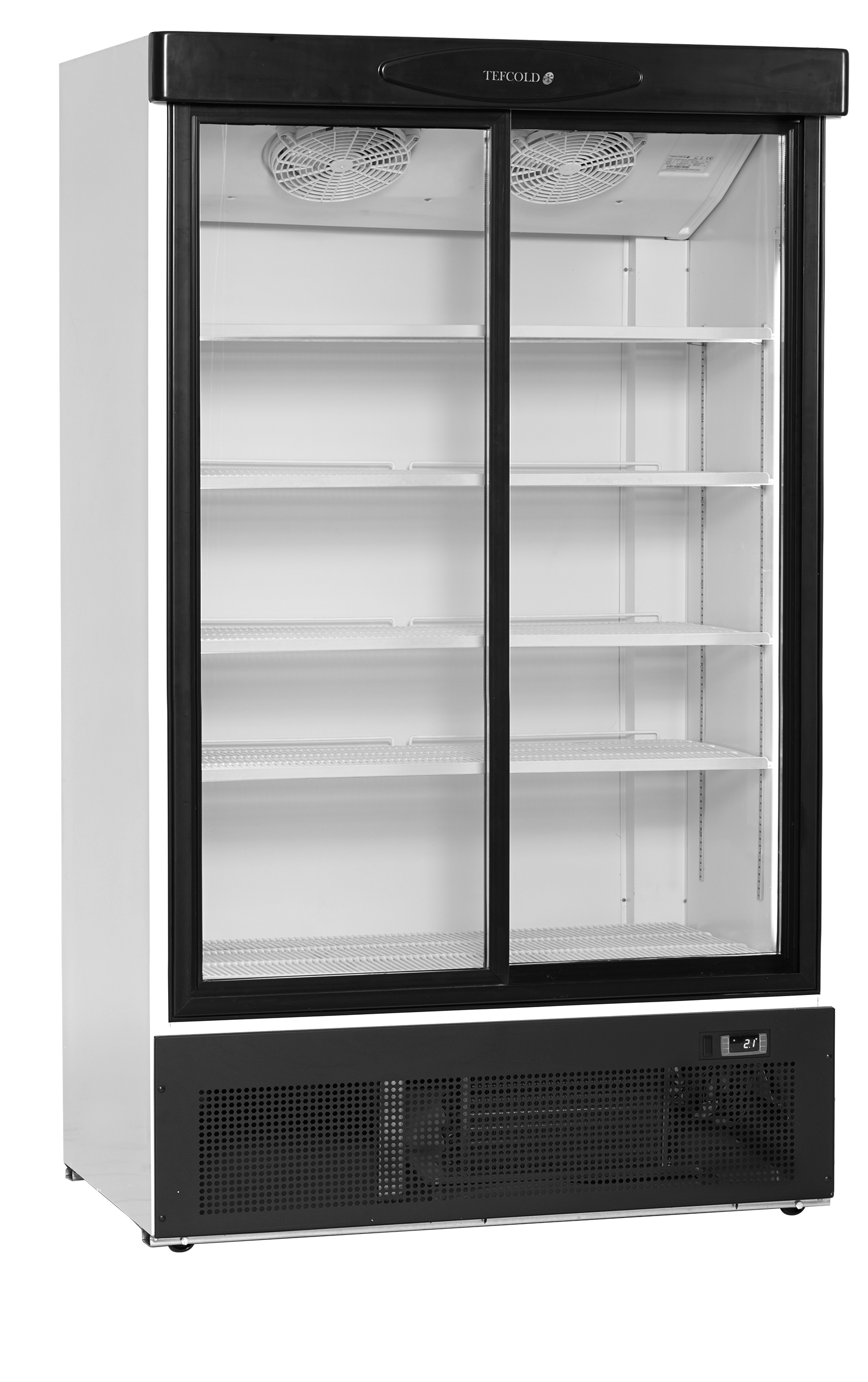 Armoire Frigorifique FS1202S - Vitrine Réfrigérée 2 Portes Positif ou Négatif - Finition Blanc ou Noir, Cadre Aluminium