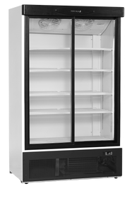 Armoire Frigorifique FS1202S - Vitrine Réfrigérée 2 Portes Positif ou Négatif - Finition Blanc ou Noir, Cadre Aluminium