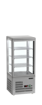 Vitrine Réfrigérée Pour Comptoir UPD80 Grey Froid Ventilé LED Double Vitrage Clayettes Réglables