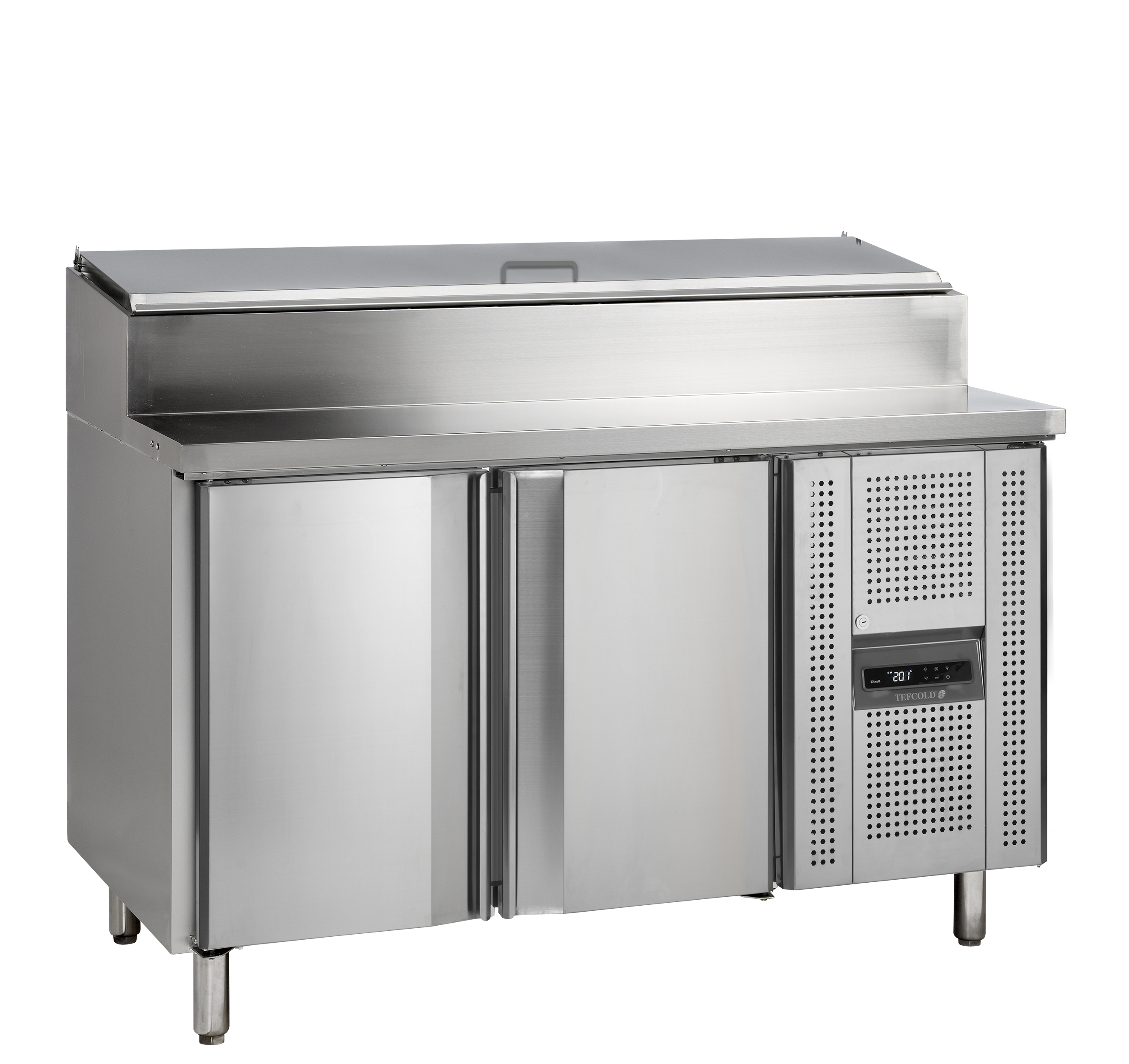 SS7200 Comptoir De Préparation De Sandwich GN1/1 En Inox SS304 Réfrigéré Avec Cuve GN Et Placards