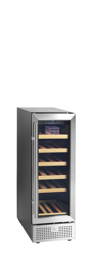 Cave À Vin Professionnelle TFW80S En Acier Inoxydable Avec Éclairage LED Doux Et Tablettes En Bois