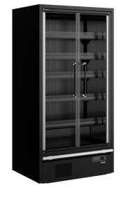 Galaxy Plus GP10FGD Maxi Black Armoire Frigorifique 2 Portes Positif Vitrine Réfrigérée Professionnelle
