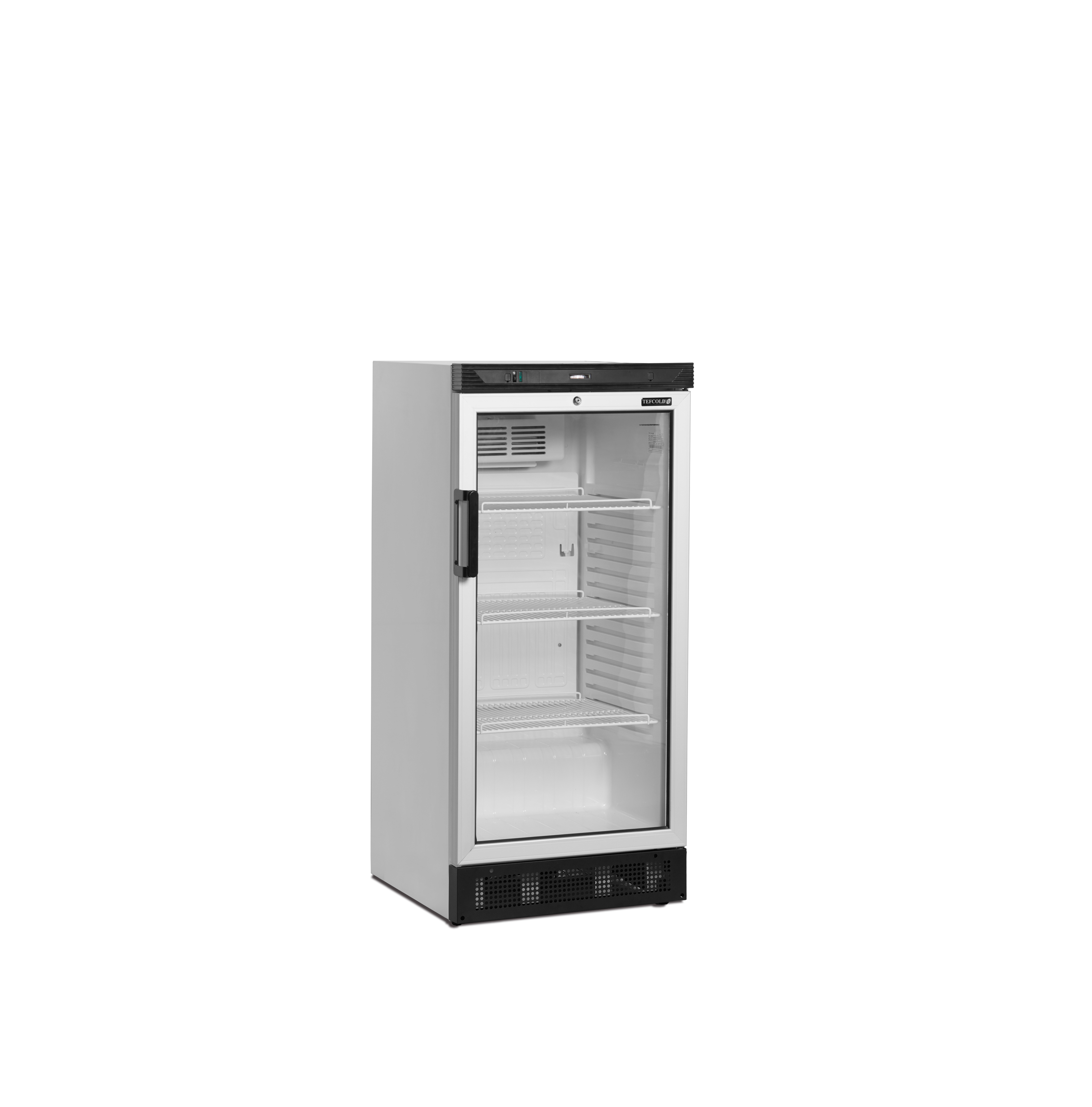 Réfrigérateur À Boissons FS1220 Armoire Frigorifique 1 Porte Vitrée Cadre Aluminium Gris