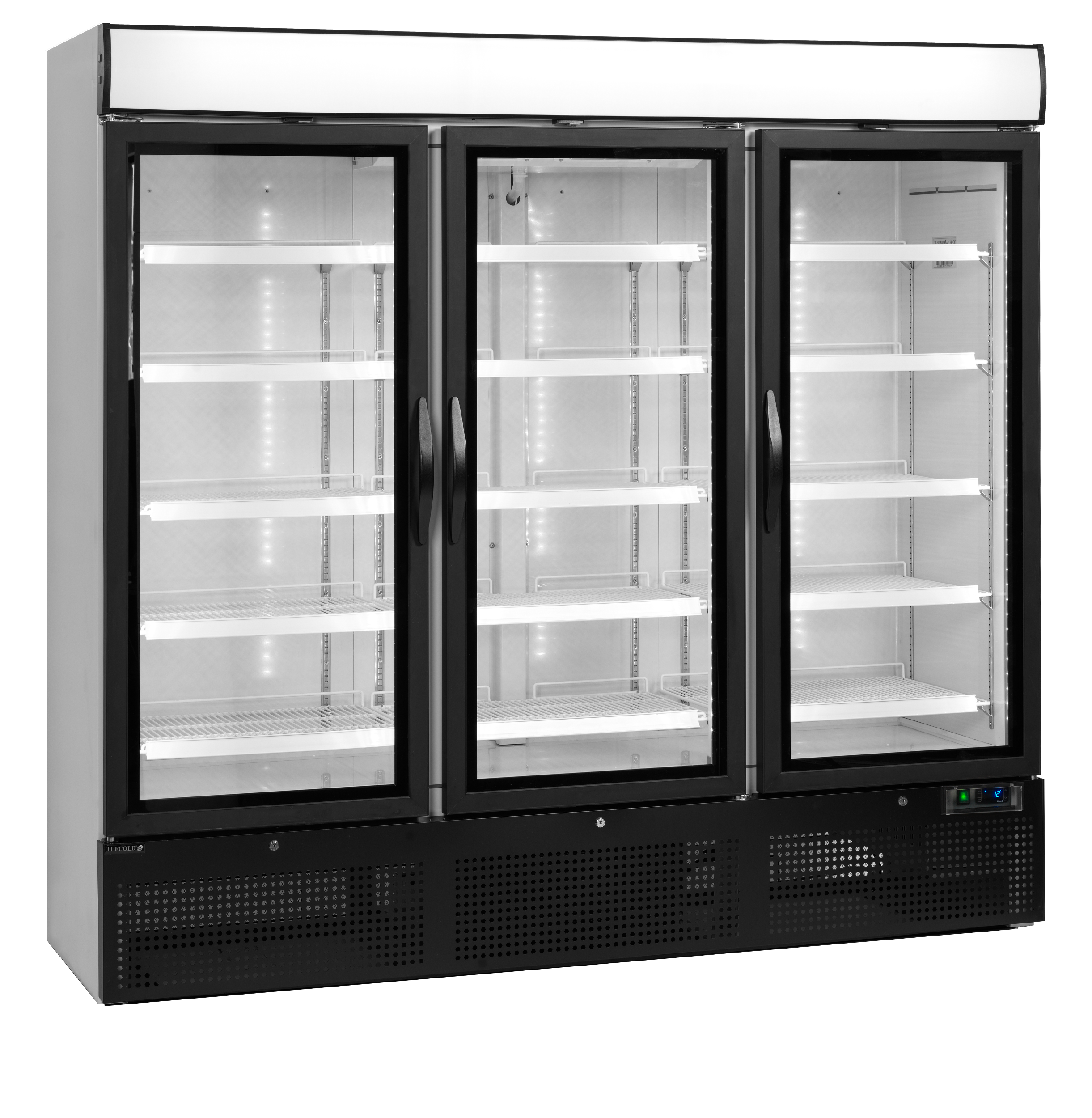 Armoire Frigorifique Vitrée NC7500G Professionnelle Positive 2 Portes Avec Caisson Lumineux