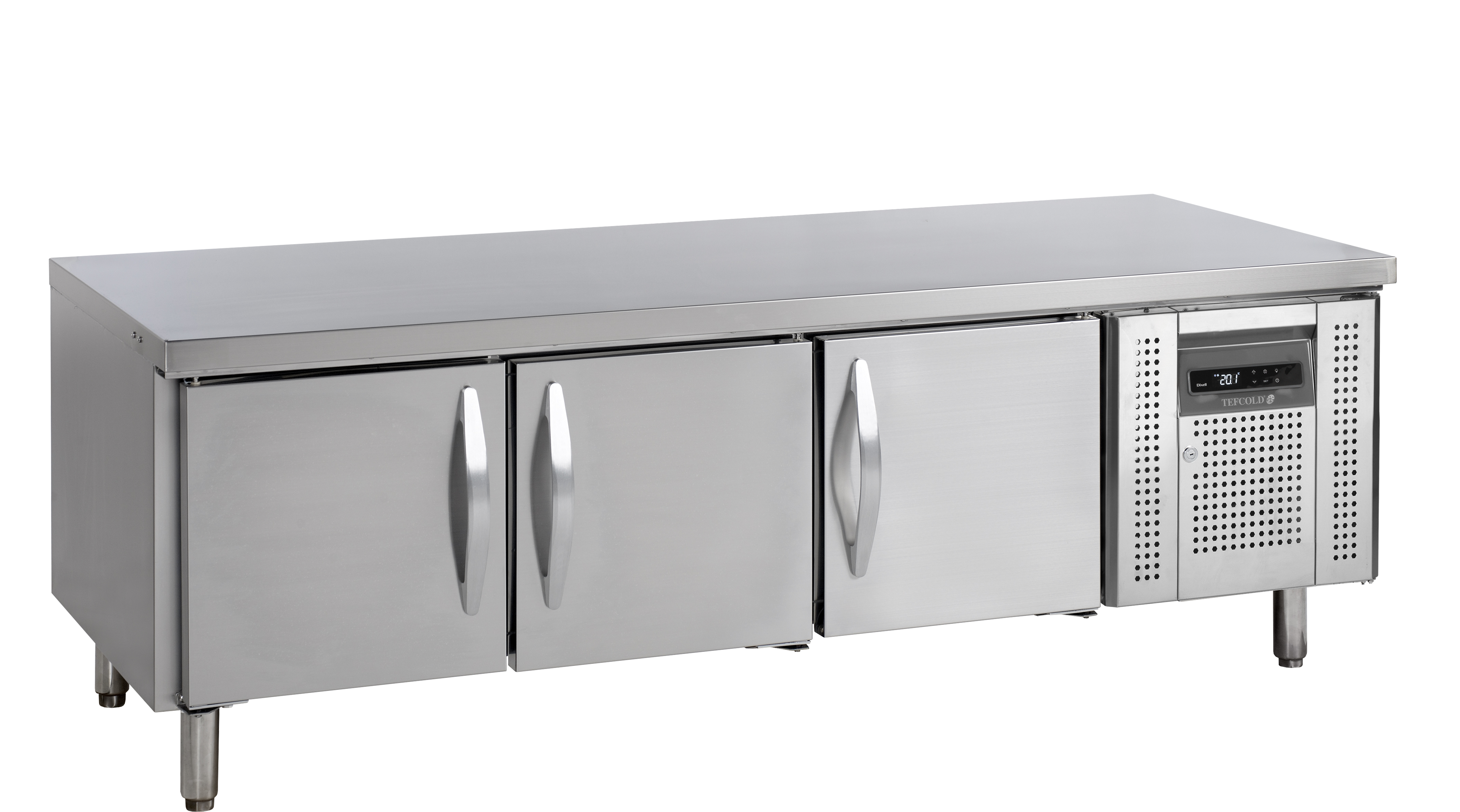 Armoire Frigorifique Positive Sous Comptoir UC5310 Inox SS304 Ventilé 2 Portes Fermeture Automatique Professionnel