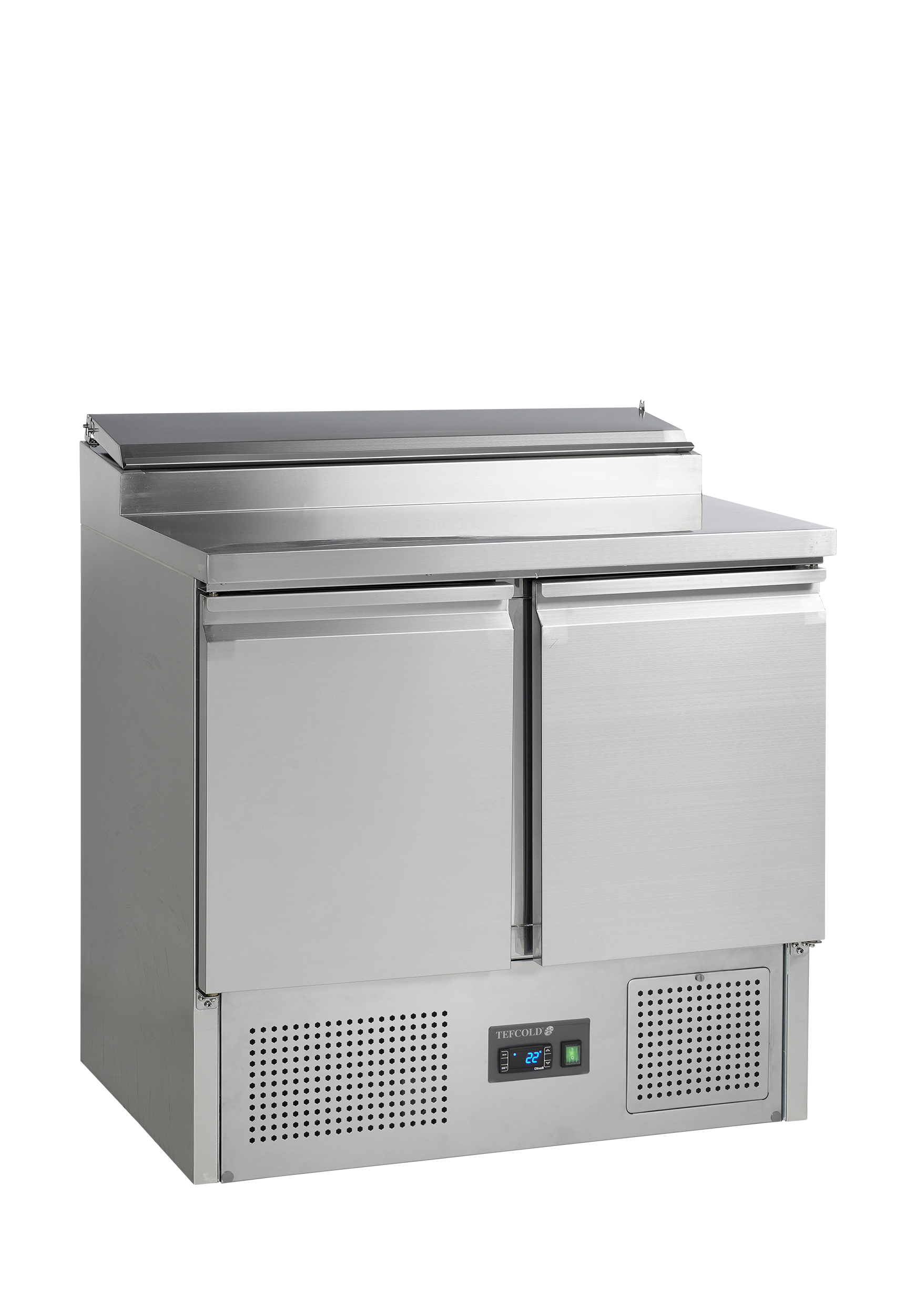 SS920 Comptoir De Préparation De Sandwich GN1/1 Avec Cuve De Refroidissement Et Placards En Acier SS304 Professionnel