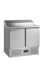 SS920 Comptoir De Préparation De Sandwich GN1/1 Avec Cuve De Refroidissement Et Placards En Acier SS304 Professionnel