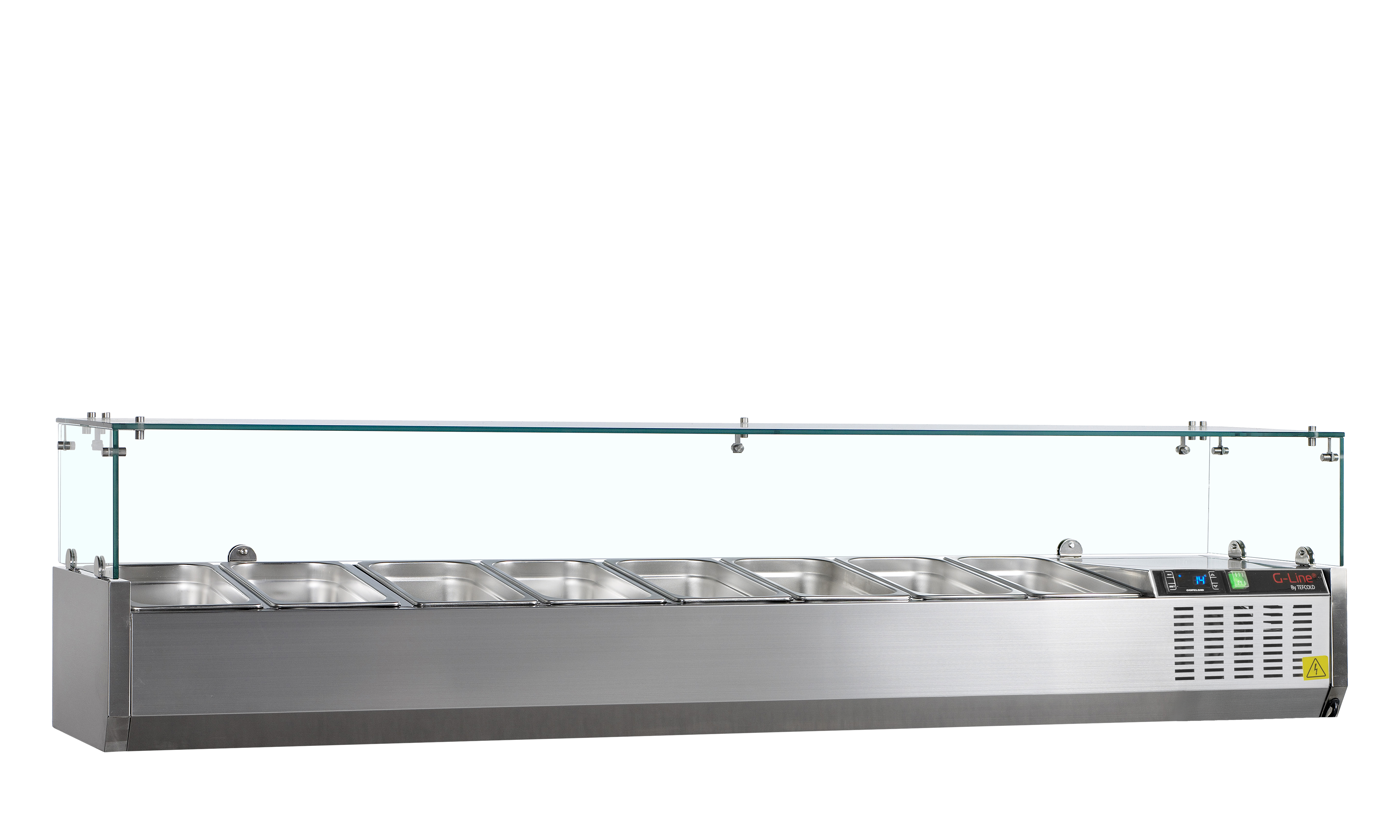 Vitrine Réfrigérée GN1/3 GVC38-180 Positif Inox SS201 Gamme Pratique pour Comptoirs