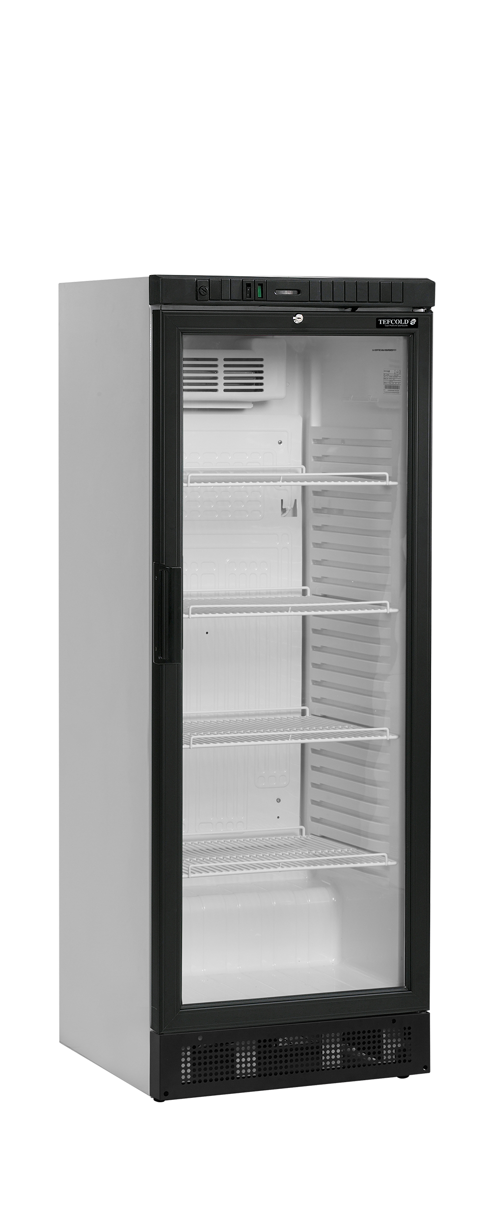 Armoire Réfrigérée À Boissons SCU1280 2 Portes Porte Vitrée Réversible Cadre Aluminium Noir Étagères Réglables