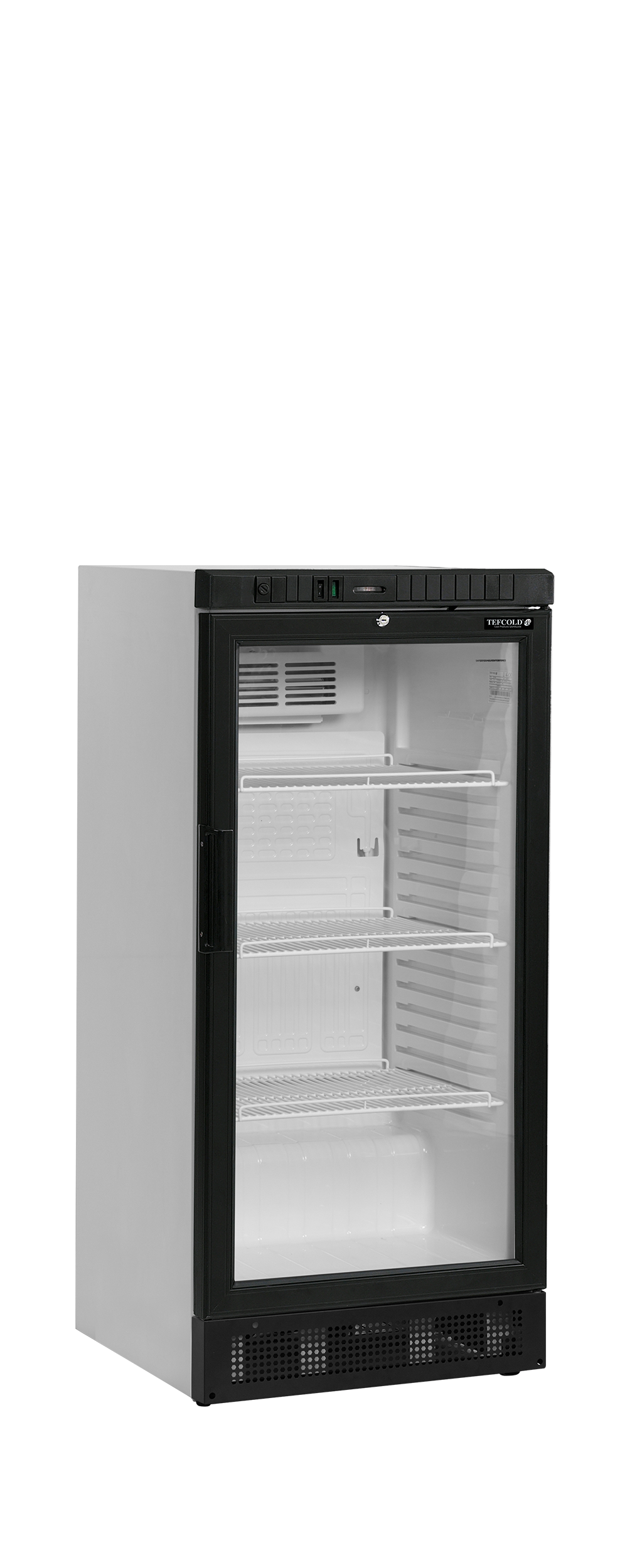 Réfrigérateur À Boissons SCU1220 Armoire Frigorifique À Porte Vitrée Réversible Cadre Aluminium Noir Tablettes Réglables