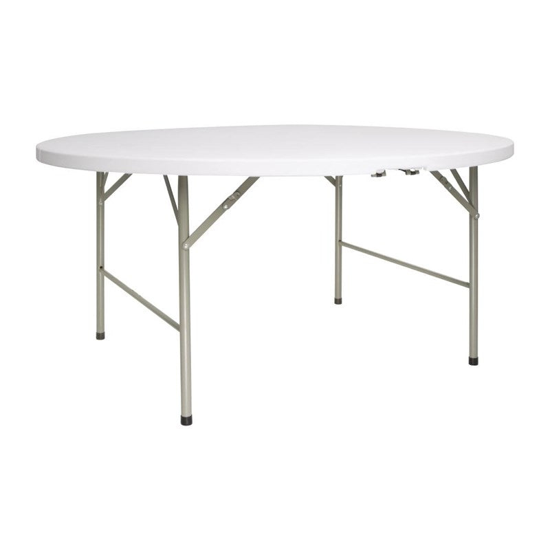 Table ronde pliable au centre Bolero blanche 1530mm - EQUIPEMENT RESTAURATION 