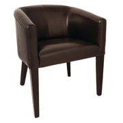 Fauteuil en simili cuir Bolero marron foncé - EQUIPEMENT RESTAURATION 
