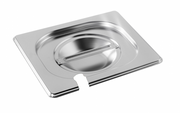 Couvercle bac GN1/6 avec encoche pour louche - Inox - P16000 - EQUIPEMENT RESTAURATION 