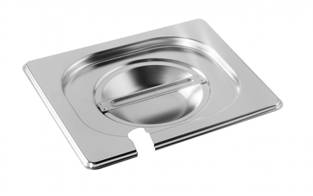 Couvercle bac GN1/6 avec encoche pour louche - Inox - P16000 - EQUIPEMENT RESTAURATION 
