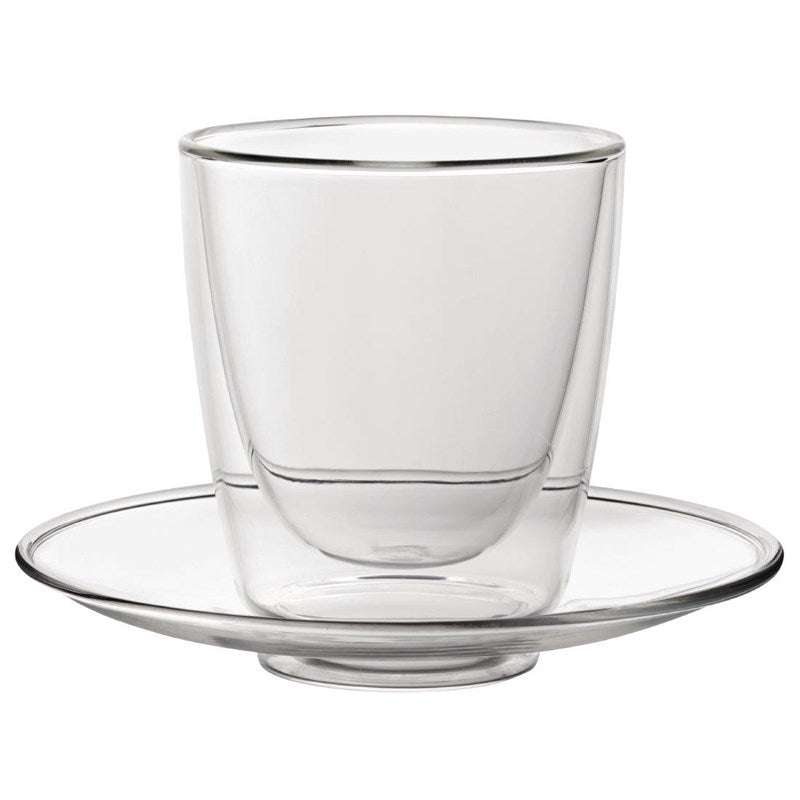 Verres à cappuccino double paroi et soucoupes Utopia 220 ml (lot de 6) - EQUIPEMENT RESTAURATION 