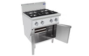 Cuisinière gaz sur placard - 4 feux - Inox - AT7G4B-F-2 - EQUIPEMENT RESTAURATION 