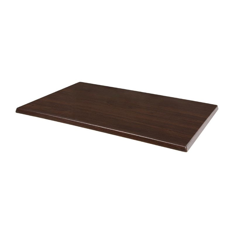 Plateau de table rectangulaire pré percé Bolero coloris marron foncé - EQUIPEMENT RESTAURATION 