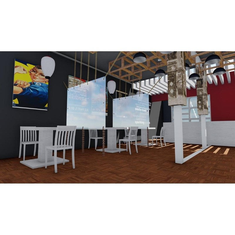 Mur de séparation recyclable 200x150cm PVC transparent - EQUIPEMENT RESTAURATION 