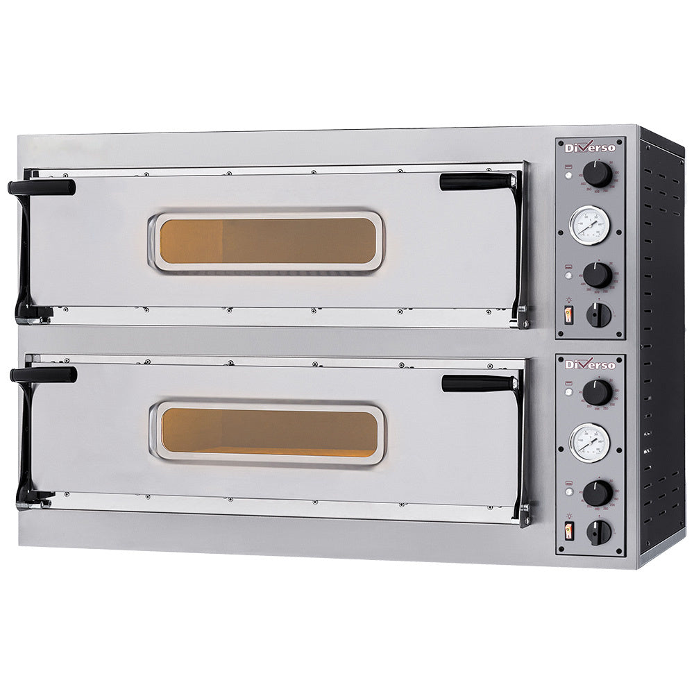 Four électrique - 2x3 pizzas - 350 mm - 2 chambres - WR-DFXL-33 - EQUIPEMENT RESTAURATION 