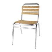 Chaises bistro frêne et aluminium Bolero (Lot de 4) - EQUIPEMENT RESTAURATION 
