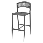 Tabourets de bar d'extérieur en rotin PE tressé Bolero Eden anthracite (lot de 2) - EQUIPEMENT RESTAURATION 