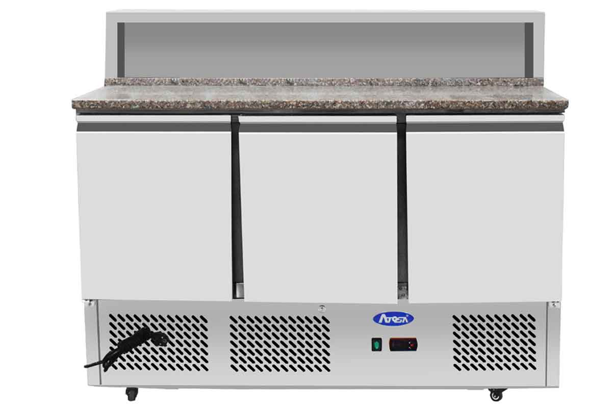 Meuble à pizzas compact GN1/1 positif - 3 portes - Inox - ESL3854GR - EQUIPEMENT RESTAURATION 