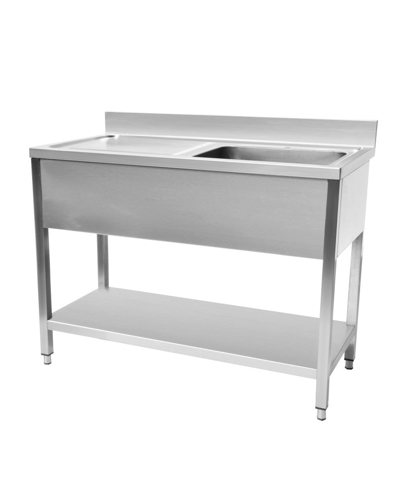 Plonge en inox 1200 x 700 x 950 mm | CUIST STSK127L - EQUIPEMENT RESTAURATION 