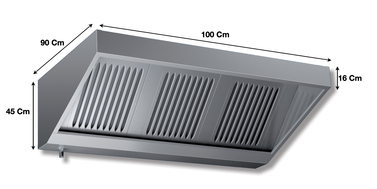 Hotte statique L. 1000 – Profondeur 900 Série VECTEUR | VS910 | KAER - EQUIPEMENT RESTAURATION 