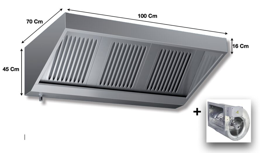 Hotte dynamique L. 1000 – Profondeur 700 Série VECTEUR | VD710 | KAER - EQUIPEMENT RESTAURATION 