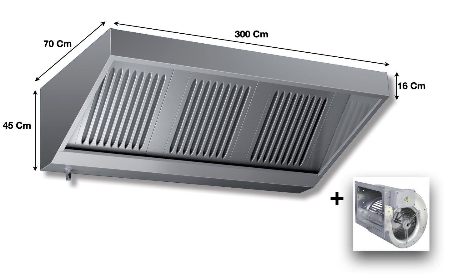 Hotte dynamique L. 3000 – Profondeur 700 Série VECTEUR | VD730 | KAER - EQUIPEMENT RESTAURATION 