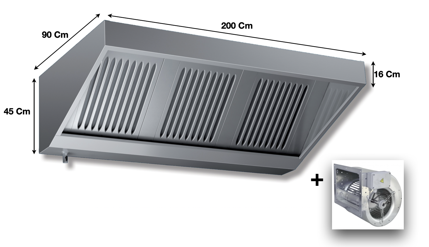 Hotte dynamique L. 2000 – Profondeur 900 Série VECTEUR | VD920 | KAER - EQUIPEMENT RESTAURATION 