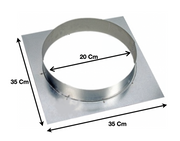 Platine virole 350×350 – Diam. 200 | PV1230D20 | KAER - EQUIPEMENT RESTAURATION 