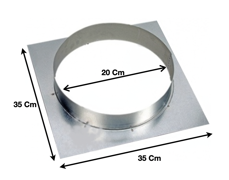 Platine virole 350×350 – Diam. 200 | PV1230D20 | KAER - EQUIPEMENT RESTAURATION 