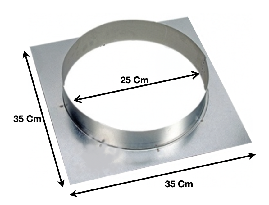 Platine virole 350×350 – Diam. 250 | PV1230D25 | KAER - EQUIPEMENT RESTAURATION 