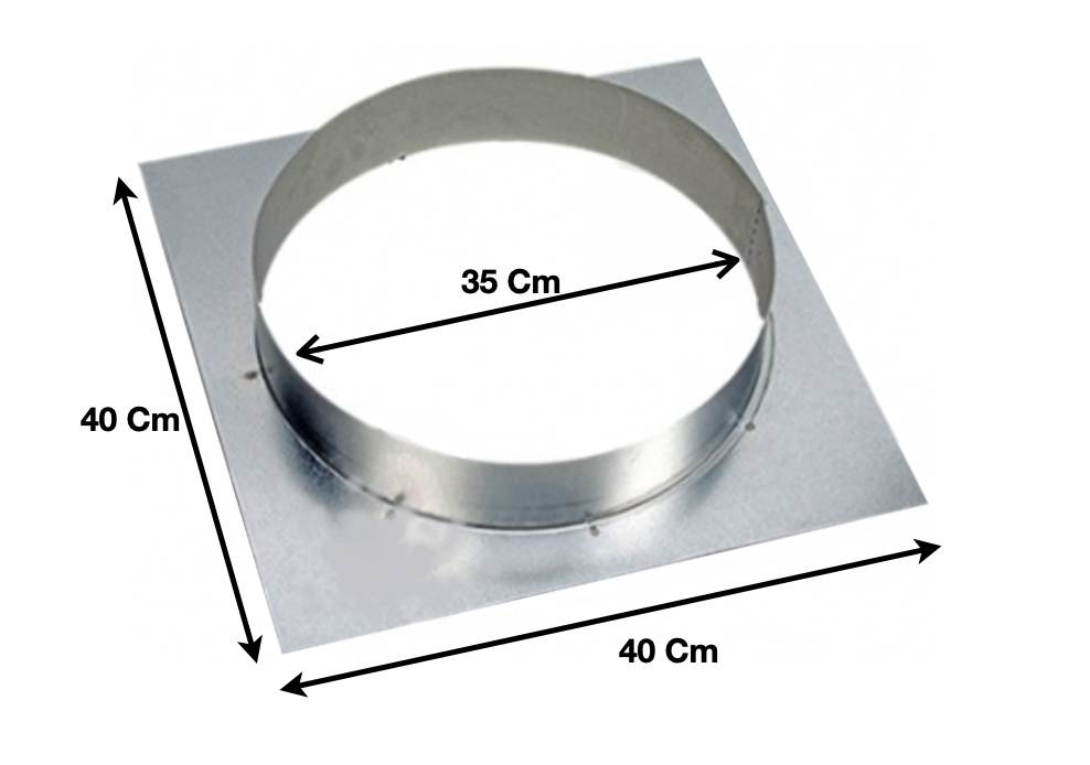 Platine virole 400×400 – Diam. 350 | PV3240D35 | KAER - EQUIPEMENT RESTAURATION 